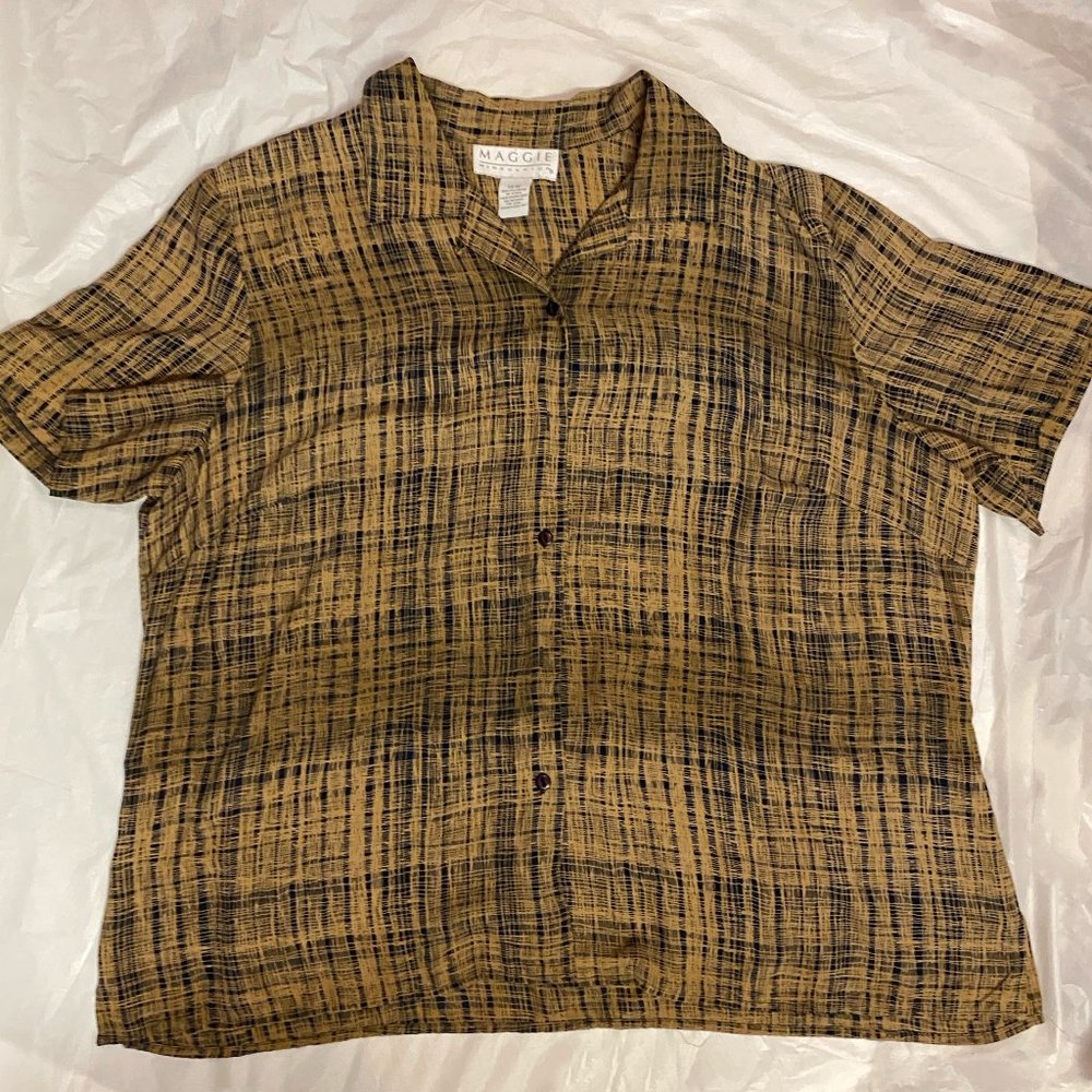 Brown Plaid Oversize Shirt